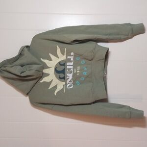 O'NEILL Crop Hoodie Sweatshirt Graphic Green Darcie XS NWT